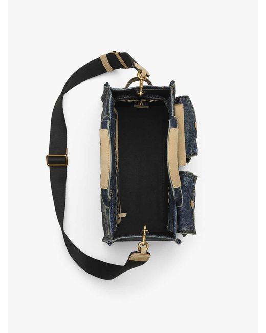 Marc Jacobs Blue The Medium Tote Denim Suede Pocket