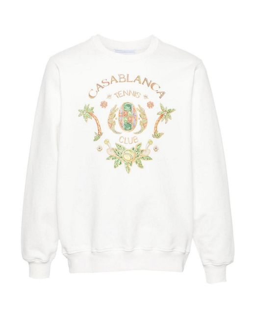 Casablancabrand White Logo Organic Cotton Sweatshirt for men