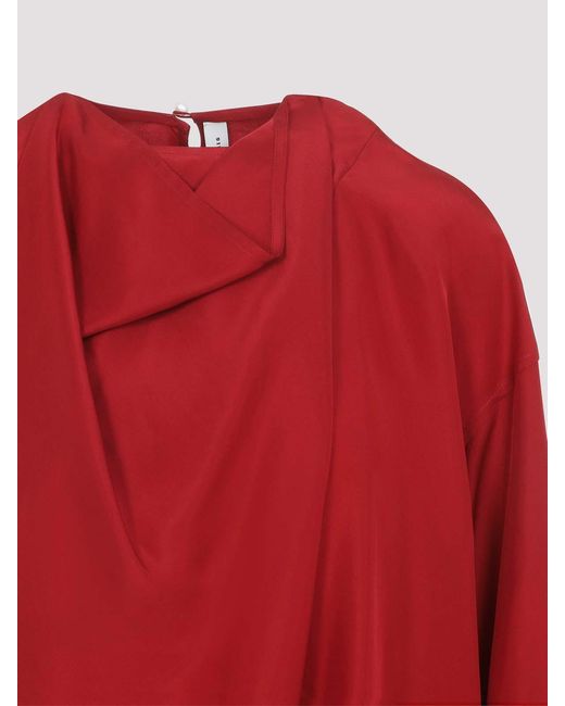 Carven Red Draped Top