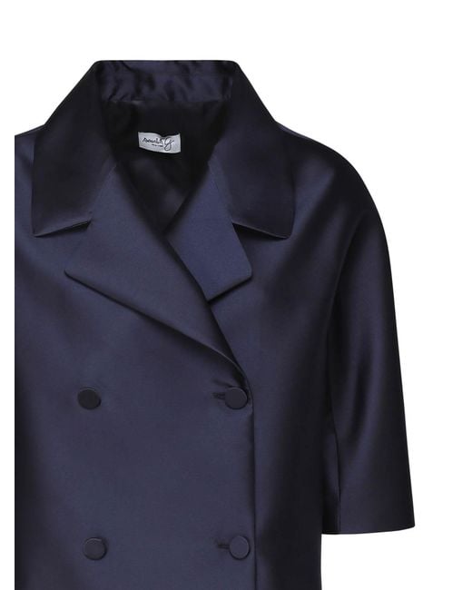 Scarlett Poppies Blue Short Cut Satin Jacket