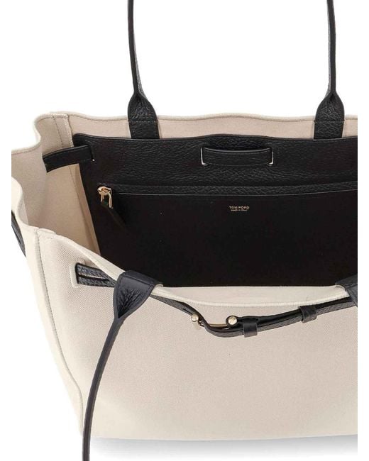 Tom Ford Natural Audrey Medium Canvas Tote