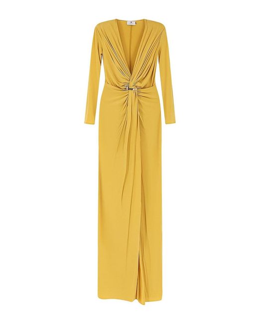 Elisabetta Franchi Yellow Vestito Lungo Carpet