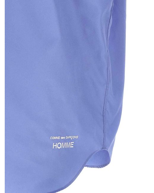 Comme Des Garcons Hommes Plus Blue Logo Embroidery Shirt for men
