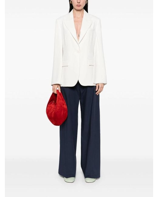 P.A.R.O.S.H. White Single-Breasted Blazer Jacket
