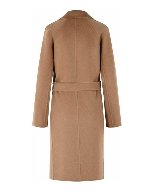 Max Mara Natural Aceri Camel Cashmere Wrap Coat