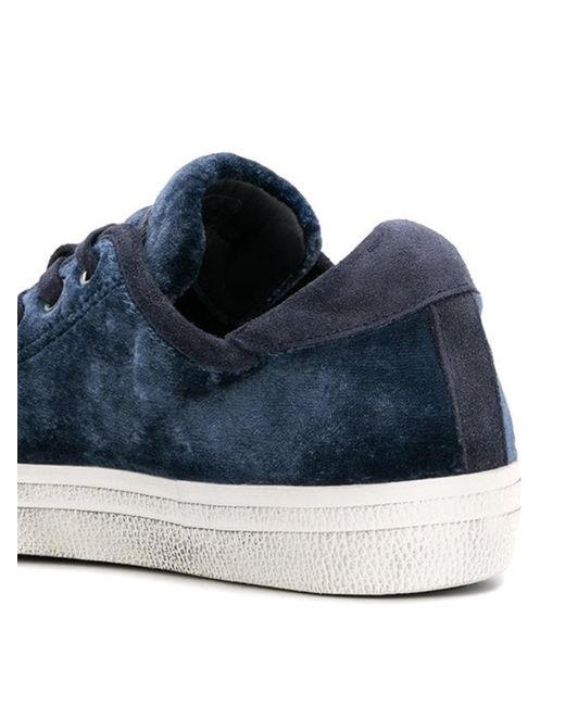 Philippe Model Blue Gare Toe Detailed Velvet Sneakers