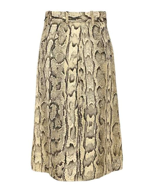 Dries Van Noten Natural Sheraz Skirt With Jacquard Snake Print