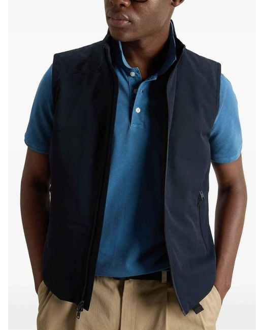 Woolrich Blue Two Layers Sailing Vest for men