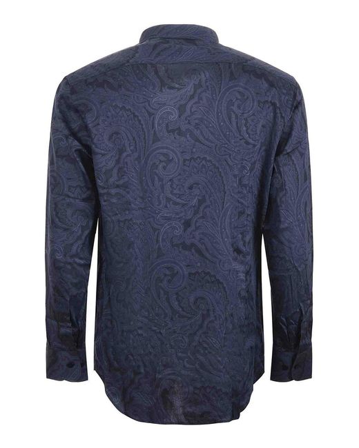 Etro Blue Cotton Shirt for men