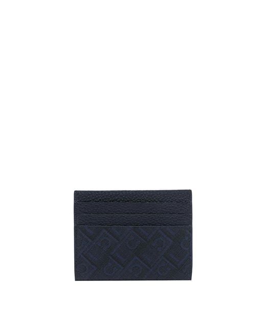 Ferragamo Blue Monogram Cards Holder for men