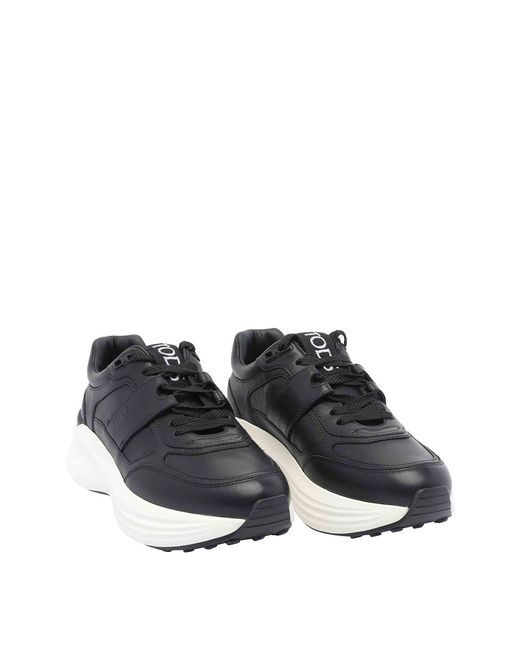 Tod's Black Leather Sneakers