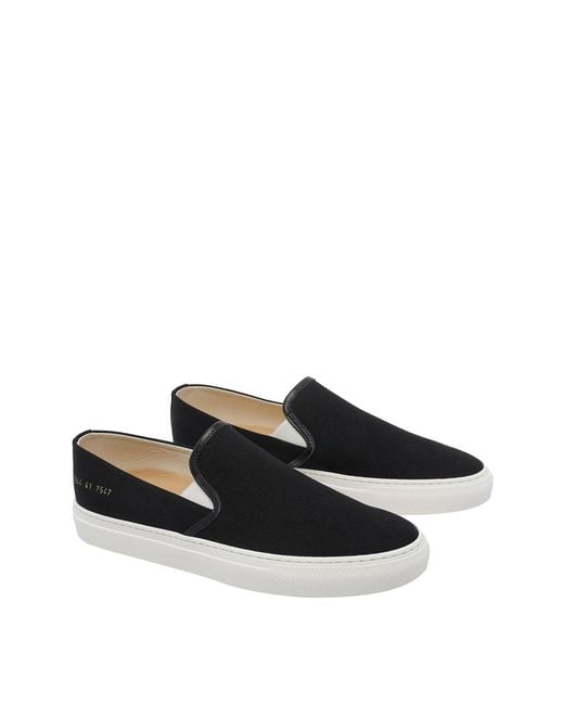 Common Projects Black Minimal Slip On Sneakers for men