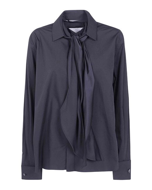 Sacai Blue Poplin Shirt With Satin Tie