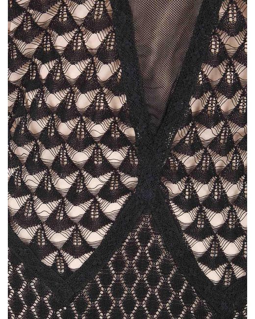 Blumarine Black Long Knit Dress