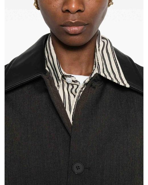 Studio Nicholson Black Leather Outerwear