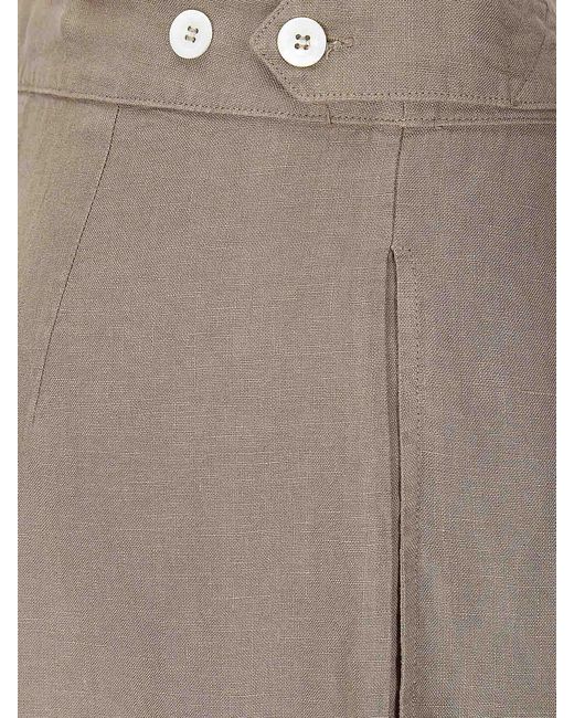 MSGM Brown Pantalone Lino