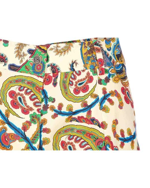 Etro White Pritned Shorts