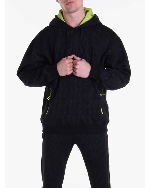 Moschino Blue Hooded Oversize Sweater for men