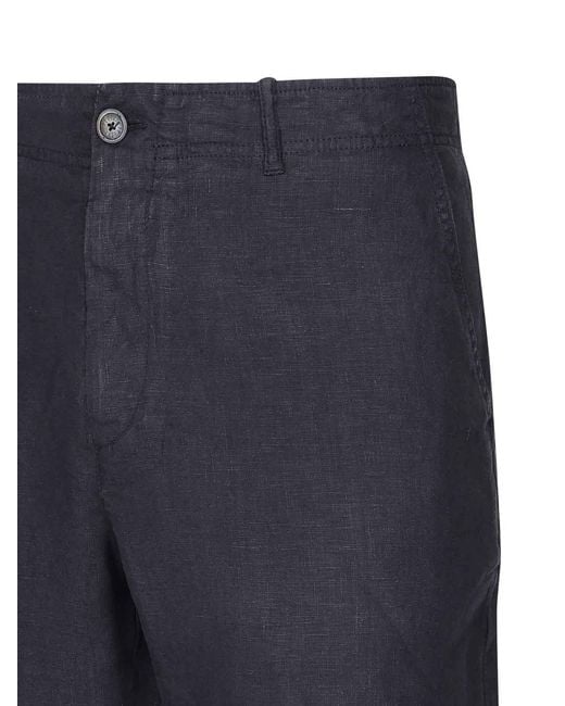 Fedeli Blue Linen Bermuda Shorts for men