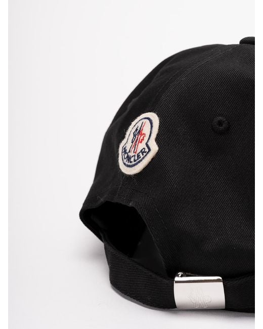 Moncler Black Baseball Cap for men