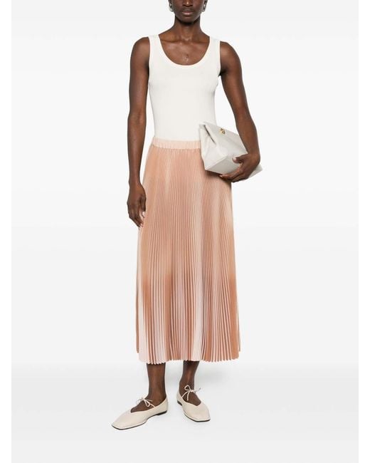 Fabiana Filippi Pink Pleated Maxi Skirt