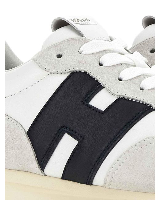 Hogan White H601 Leather Sneakers for men