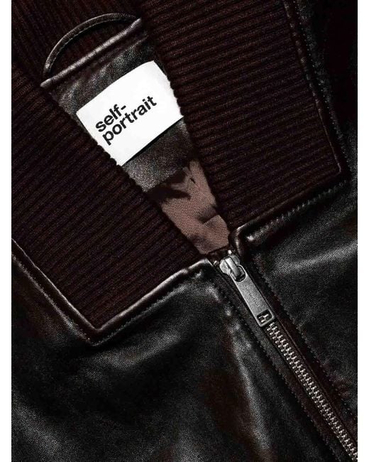 Self-Portrait Black Leather Jacket