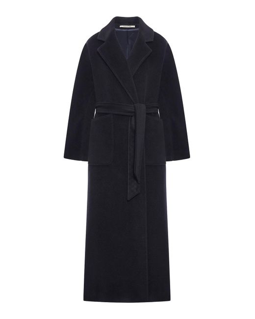 Tagliatore Blue Long Wool Coat