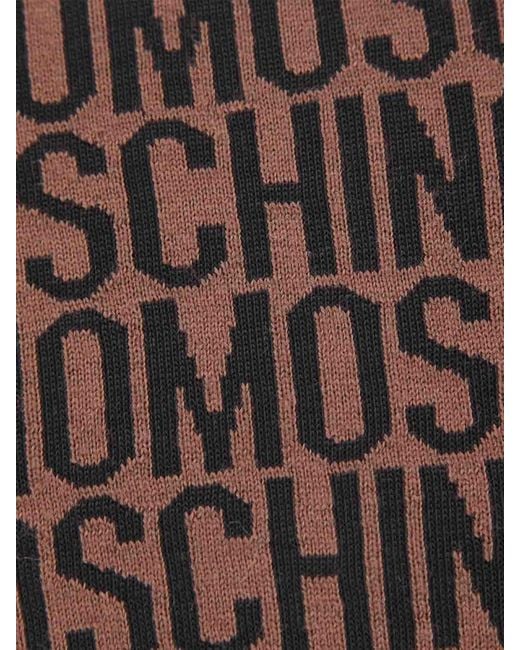 Moschino Brown Logo Scarf