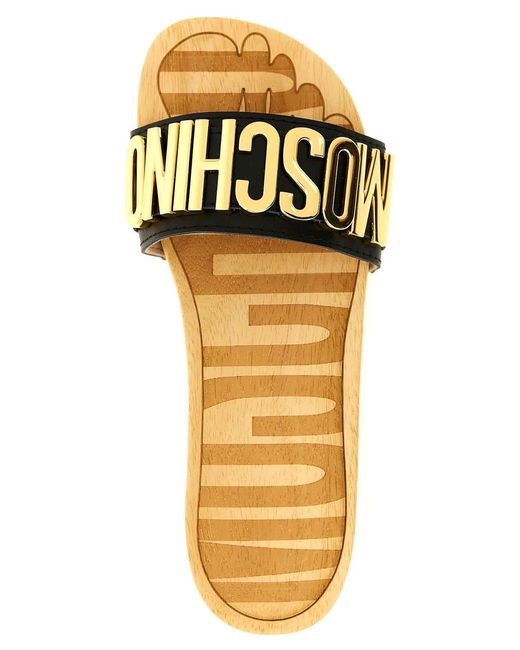 Moschino Metallic Clog Sandals