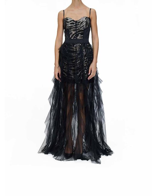 Just Cavalli Blue Long Sequin Dress