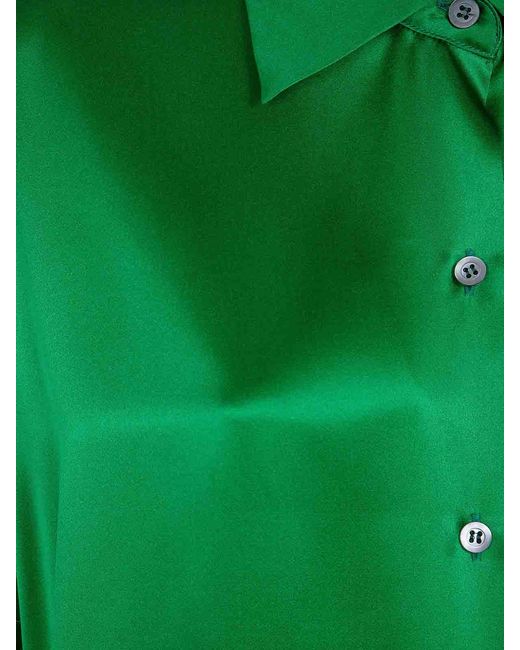 Dries Van Noten Green Dasia Long Classic Shirt Mini Dress
