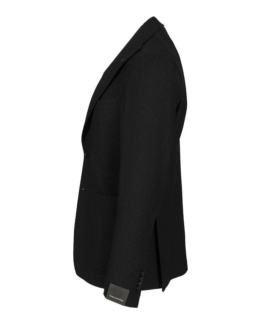 Tagliatore Black Unlined Wool Blazer for men