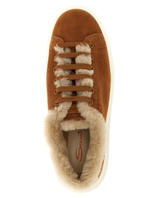 Santoni Brown Cleanmount' Sneakers