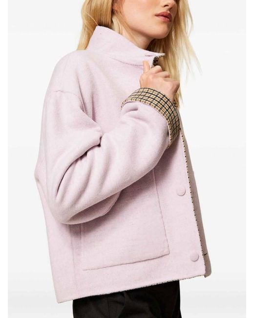 Twinset Natural Reversible Checked Jacket