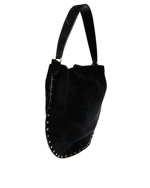 Isabel Marant Black Soft Velvet Mini Hobo Handbag