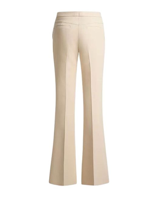 Etro Natural High-Waisted Zip-Up Flared Trousers