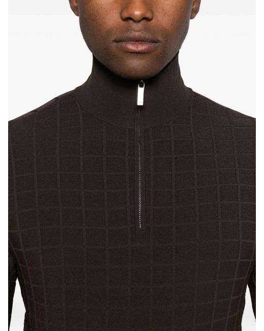 Emporio Armani Brown High Neck Pullover for men