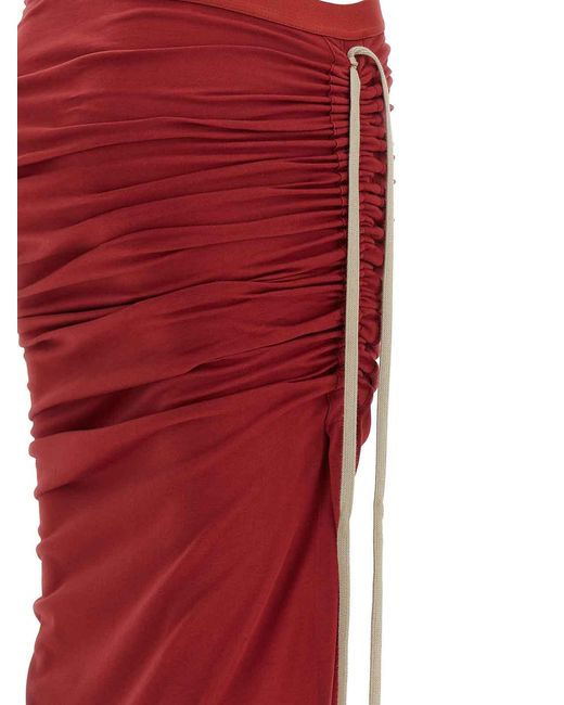 Rick Owens Red Skirt Moncler