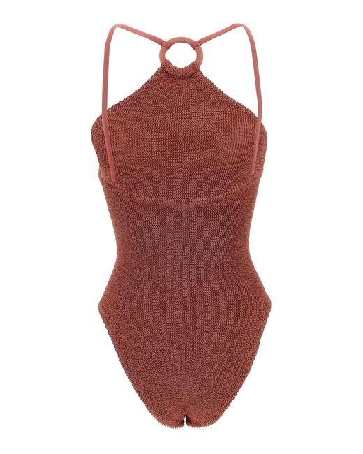 Hunza G Red 'Jasmine' One-Piece Swimsuit