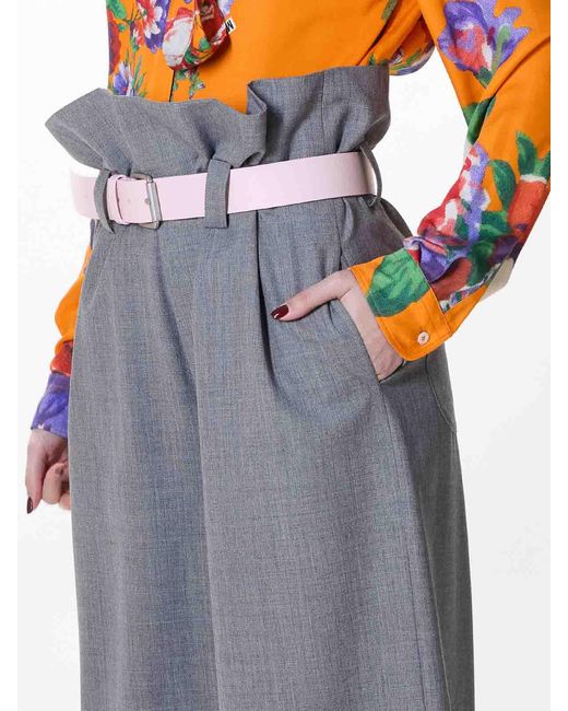 Moschino Gray Wide Trousers
