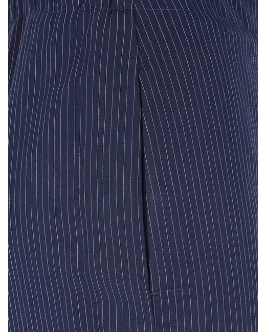 Seventy Blue Popeline Viscose Fluid Trousers