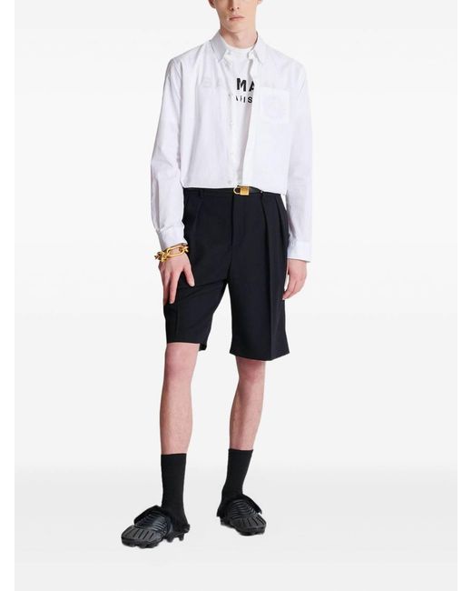 Balmain White Loose Ss T-Shirt for men