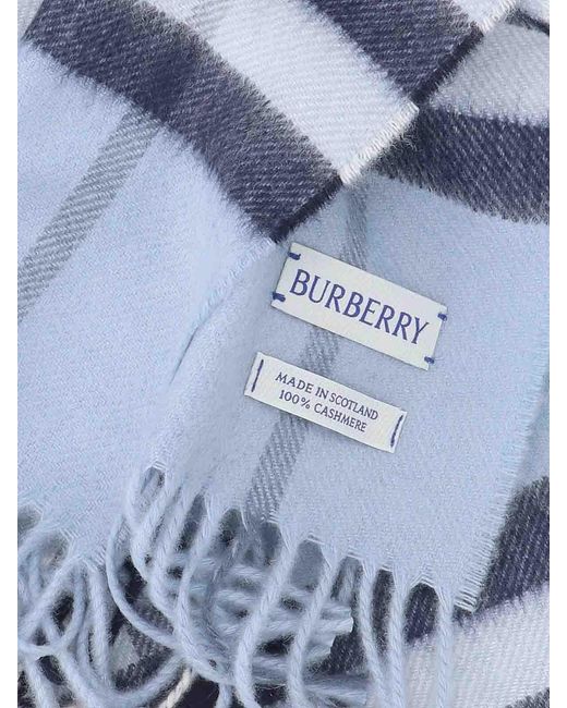 Burberry Blue Scarfs Cashmere