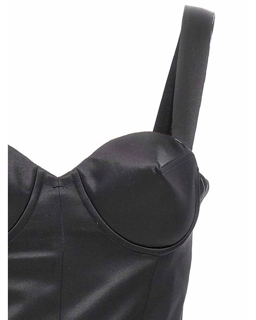 Maison Margiela Black Contrast Stitching Corset Dress