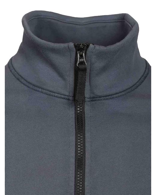 Stone Island Gray Organic Cotton Sweatshirt With Short Zip for men