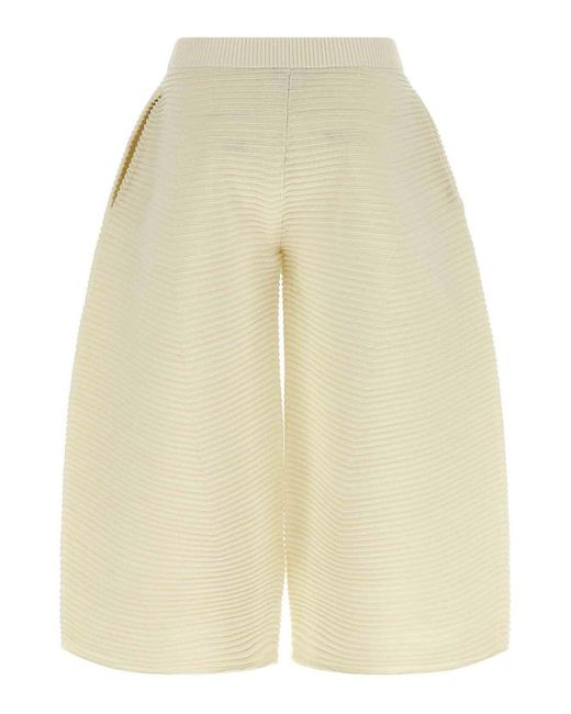 Issey Miyake Natural Corrugated Knit Pants