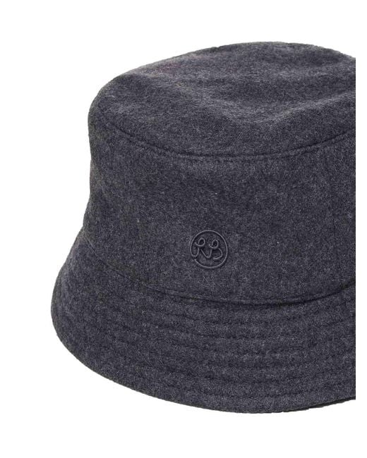 Ruslan Baginskiy Blue Wool Bucket Hat