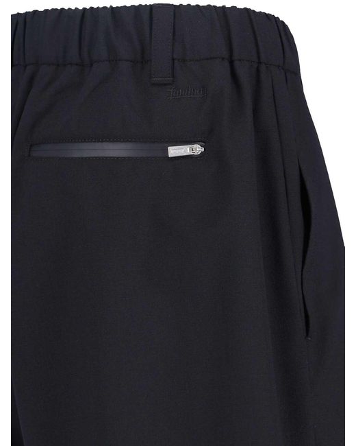 Laminar Black Wool Blend Shorts for men