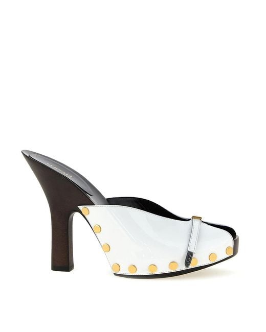Versace White Sassi Clogs